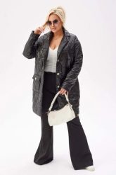 Wiosenny czarny płaszcz Greta - lekkość i elegancja PLUS SIZE XXL. Czarne płaszcze damskie Moda Size Plus Iwanek, na wiosnę, plus size, bez wzorów, z poliesteru, eleganckie, plus size, krótkie, bez kaptura. Za 299.90 zł.