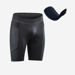 Spodenki pod szorty rowerowe MTB Rockrider Comfort 900. Czarne krótkie spodenki sportowe męskie ROCKRIDER, l, bez wzorów, z elastanu, rowerowe. Za 149.99 zł.