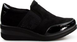 Sergio Leone Sneakersy wsuwane z gumkami z cyrkoniami czarne Sergio Leone-38. Czarne trampki i tenisówki damskie Sergio Leone, bez wzorów, bez zapięcia. Za 99.99 zł.