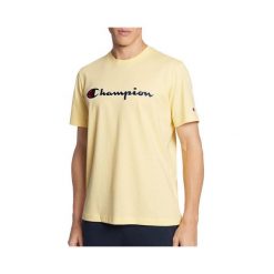 Koszulka T-shirt Champion CREWNECK. Żółte t-shirty męskie Champion, s, bez wzorów, z bawełny, eleganckie, bez kołnierzyka. Za 154.00 zł.