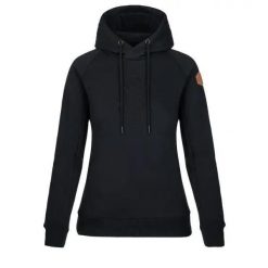 Bluza bawełna damska Kilpi Sohey. Czarne bluzy damskie Kilpi, na jesień, bez wzorów, z bawełny, z kapturem. Za 163.85 zł.