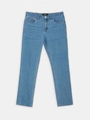 Spodnie jeansowe regular fit - niebieski. Niebieskie spodnie materiałowe męskie Sinsay, m, bez wzorów, z jeansu. Za 49.99 zł.