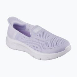 Buty damskie SKECHERS Go Walk Flex Yael. Fioletowe obuwie sportowe damskie Skechers, bez wzorów, trekkingowe. Za 269.99 zł.