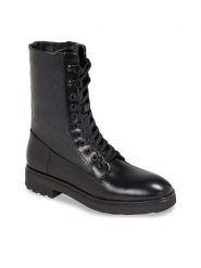 Calvin Klein Trapery Cleat Combat Boot - Epi Mono Mix HW0HW01713 Czarny. Czarne śniegowce i trapery damskie Calvin Klein, ze skóry. Za 929.99 zł.