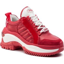 Sneakersy BRONX - 66266-CA BX 1586 Red/White. Czerwone półbuty damskie Bronx, bez wzorów, z lakierowanej skóry, bez obcasa, na koturnie, bez zapięcia. W wyprzedaży za 399.00 zł.