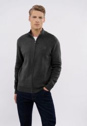 Rozpinany sweter S-NATAN. Kardigany męskie Volcano, m, bez wzorów, z bawełny, klasyczne. Za 209.99 zł.