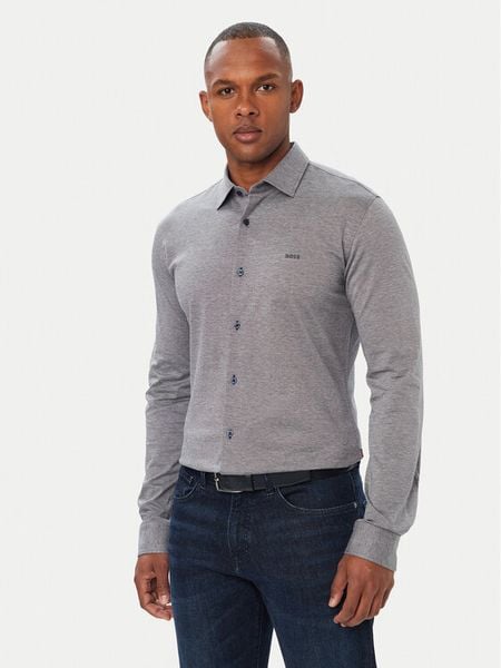 BOSS Koszula Mysoft 50519748 Niebieski Slim Fit. Niebieskie koszule męskie Boss, m, bez wzorów, bez kołnierzyka, bez ramiączek. Za 499.99 zł.