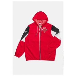 Kurtka przeciwwiatrowa z pełnym zamkiem Chicago Bulls NBA Throw It Back. Czerwone kurtki sportowe męskie Mitchell & Ness, l, bez wzorów, do koszykówki. Za 394.20 zł.