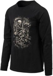 Helikon-Tex T-shirt Long Sleeve (Fight to the grave) - Czarny. Czarne bluzki z długim rękawem męskie HELIKON-TEX, m, bez wzorów, bez kołnierzyka. Za 114.77 zł.