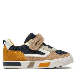 Sneakersy Geox. Brązowe trampki i tenisówki chłopięce Geox, bez wzorów, bez zapięcia. Za 149.99 zł.