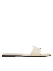 Calvin Klein Klapki Flat Slide W/Ck Hw Big - Lth HW0HW02482 Écru. Klapki damskie Calvin Klein, bez wzorów, ze skóry, bez obcasa. Za 259.99 zł.