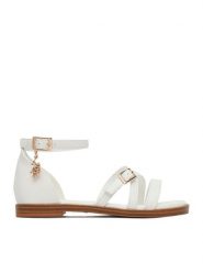 U.S. Polo Assn. Sandały EO-ANGE001K/6Y1 Biały. Białe sandały dziewczęce U.S. Polo Assn., ze skóry, bez zapięcia. Za 169.99 zł.