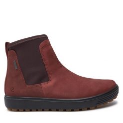 Botki ECCO. Brązowe botki damskie ecco, bez obcasa, na płaskiej podeszwie, bez zapięcia. Za 529.99 zł.