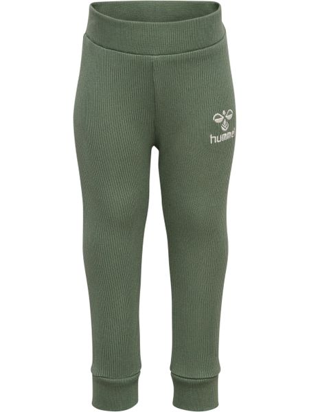 Legginsy dla dziewczynki Hummel Sami. Zielone legginsy dla dziewczynek Hummel, bez wzorów, z bawełny. Za 114.43 zł.