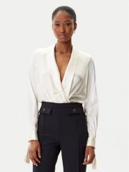 Elisabetta Franchi Body CB-007-57E2-V490 Beżowy Regular Fit. Brązowe bluzki damskie Elisabetta Franchi, bez wzorów, z jedwabiu, bez kołnierzyka, bez ramiączek. Za 1,999.00 zł.