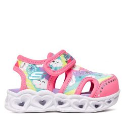 Sandały Skechers. Czerwone sandały dziewczęce Skechers, bez zapięcia. Za 109.99 zł.