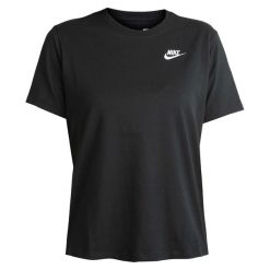 Koszulka sportowa damska Nike Nsw Tee Club. Czarne koszulki sportowe damskie Nike, xs, bez wzorów, z bawełny, bez kołnierzyka, bez ramiączek, do biegania. Za 192.00 zł.