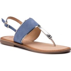 Sandały GIOSEPPO - 48795 Blue. Niebieskie klapki damskie Gioseppo, bez wzorów, z materiału, bez obcasa, na obcasie, bez zapięcia. W wyprzedaży za 139.00 zł.