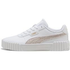 Buty sportowe damskie Puma Carina 3.0 Topcat. Białe obuwie sportowe damskie Puma, bez wzorów, z materiału. Za 390.00 zł.