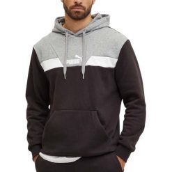 Męska bluza sportowa dresowa bawełniana PUMA COLORBLOCK 681731-01. Czarne bluzy męskie Puma, m, bez wzorów, z bawełny, bez kaptura. Za 129.99 zł.