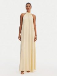 Fracomina Sukienka letnia FR26SD3016W41301 Żółty Relaxed Fit. Żółte sukienki damskie Fracomina, na lato, m, bez wzorów, z wiskozy, bez kołnierzyka, bez ramiączek. Za 649.99 zł.