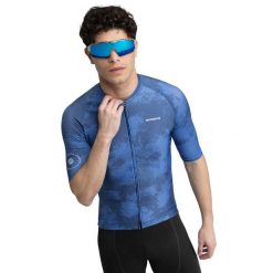 Męska koszulka rowerowa z krótkim rękawem Kolarstwo Siroko M2 Nitro. Niebieskie koszulki sportowe męskie SIROKO, m, bez wzorów, z jersey, bez kołnierzyka, bez ramiączek, rowerowe. Za 254.00 zł.