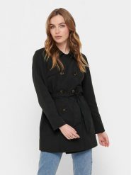 ONLY Trencz 15191821 Czarny Regular Fit. Czarne płaszcze damskie Only, xs, bez wzorów, z syntetyku, bez kaptura. Za 249.99 zł.