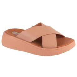 Buty FitFlop F-Mode Flatform FW5-137 różowe. Czerwone klapki damskie bez wzorów, casualowe, bez obcasa, na platformie. Za 396.13 zł.