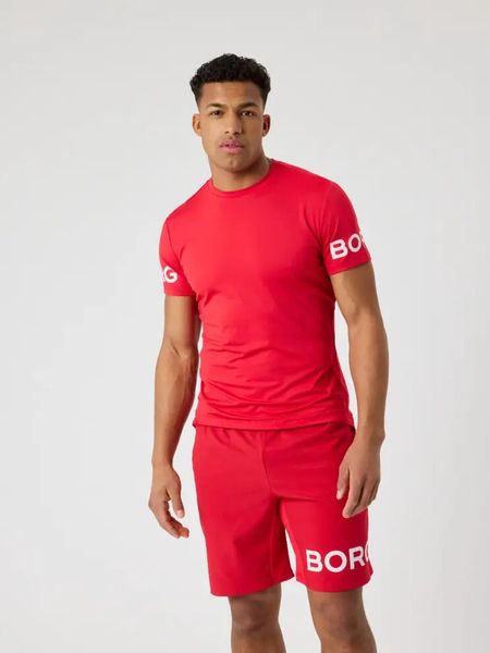 Bjorn_borg BORG T-SHIRT męski — kolor LYCHEE. Czerwone t-shirty męskie Björn Borg, m, bez wzorów, klasyczne, bez kołnierzyka. Za 196.00 zł.