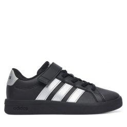 Sneakersy adidas. Czarne trampki i tenisówki chłopięce Adidas, bez wzorów, bez zapięcia. Za 169.99 zł.