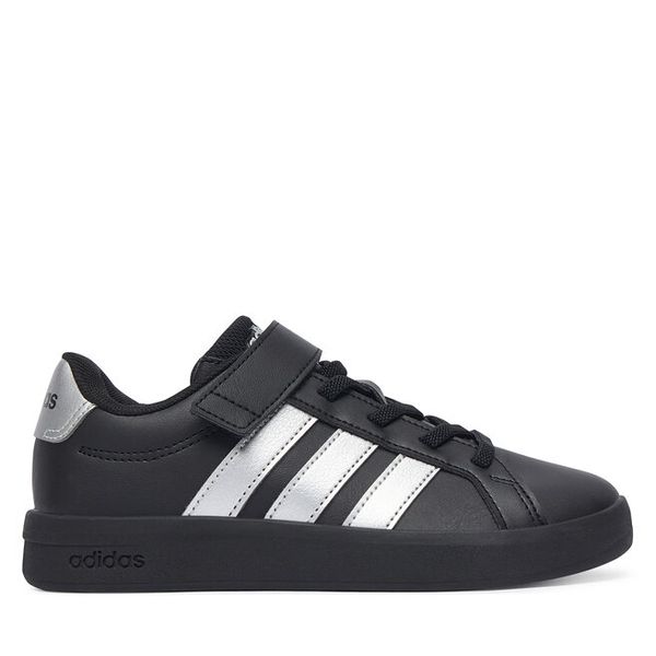 Sneakersy adidas. Czarne trampki i tenisówki chłopięce Adidas, bez wzorów, bez zapięcia. Za 152.99 zł.
