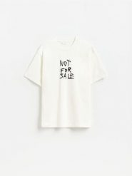 T-shirt Basquiat - złamana biel. T-shirty męskie Reserved, l, bez wzorów, z bawełny, bez kołnierzyka. Za 79.99 zł.
