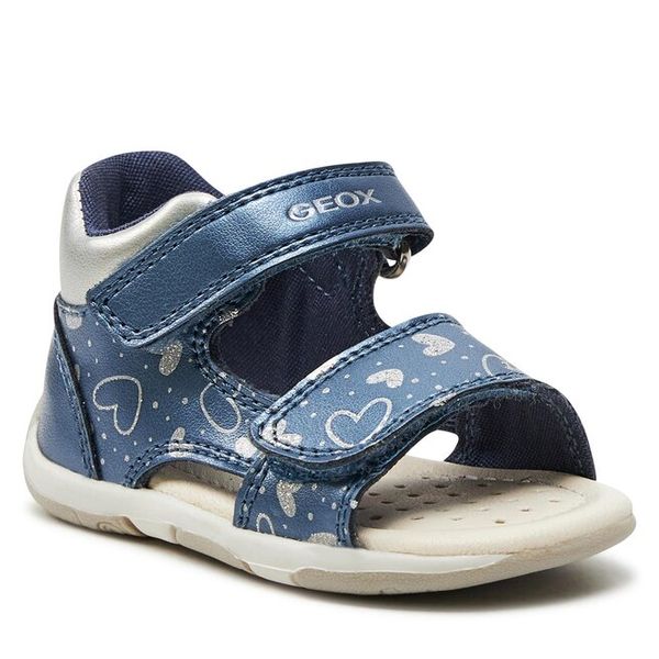 Sandały Geox. Niebieskie sandały dziewczęce Geox, bez zapięcia. Za 219.99 zł.