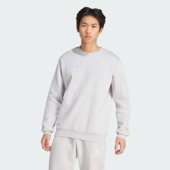 Bluza Entrada26. Białe bluzy męskie Adidas, l, bez wzorów, z bawełny, bez kaptura. Za 134.99 zł.