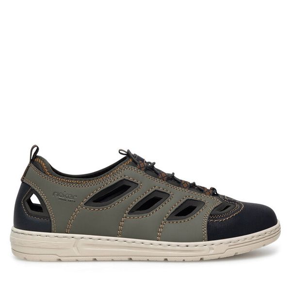 Półbuty Rieker. Zielone półbuty na co dzień męskie Rieker, bez zapięcia. Za 319.99 zł.