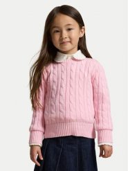 Polo Ralph Lauren Sweter 312901316010 Różowy jasny Regular Fit. Czerwone swetry dla dziewczynek Polo Ralph Lauren, bez wzorów, z bawełny, bez kołnierzyka, bez ramiączek, bez kaptura. Za 519.99 zł.
