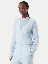 Adidas Sweter Adidas x Jennie Knitted Wrap LD8932 Niebieski jasny Slim Fit. Niebieskie swetry damskie Adidas, m, bez wzorów, z syntetyku, bez kołnierzyka, bez ramiączek, bez kaptura. Za 439.99 zł.