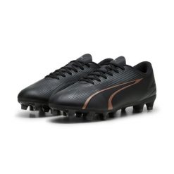 Buty piłkarskie ULTRA PLAY FG/AG PUMA Black Copper Rose Metallic. Brązowe buty sportowe męskie Puma, bez zapięcia, do piłki nożnej. Za 222.75 zł.