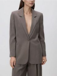 Marynarka z wiskozą - beżowy. Brązowe żakiety damskie Reserved, l, bez wzorów, z tkaniny. Za 229.99 zł.