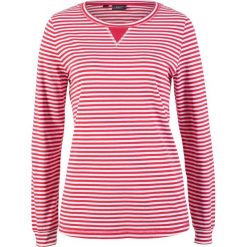Shirt z długim rękawem w paski bonprix czerwień granatu - biały w paski. Bluzki damskie marki bonprix. Za 21.99 zł.