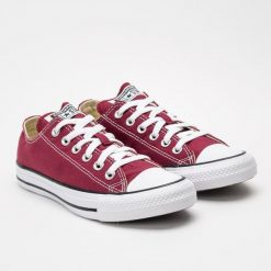 Trampki Converse Chuck Taylor All Star Ox Bordowe (M9691C). Czerwone trampki i tenisówki damskie Converse, bez wzorów, z gumy, retro, bez zapięcia. Za 279.99 zł.