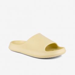 Klapki damskie Coqui Coquiair pastelowe żółte. Żółte klapki damskie Coqui, bez wzorów, z materiału, eleganckie, bez obcasa. Za 111.99 zł.