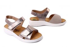 DR. BRINKMANN 710222-08 beige, sandały damskie. Żółte sandały damskie Dr. Brinkmann, bez wzorów, ze skóry, bez obcasa, bez zapięcia. Za 276.43 zł.