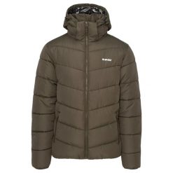 Męska Ocieplana Kurtka Varmi. Zielone kurtki sportowe męskie Hi-tec, m, bez wzorów, z puchu, trekkingowe. Za 331.99 zł.
