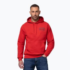 Bluza męska Pitbull Strenght & Respect Sweatshirt Hooded. Czerwone bluzy męskie PITBULL, m, bez wzorów, z bawełny, bez kaptura. Za 249.99 zł.