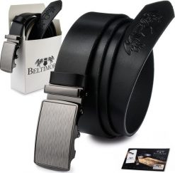 Beltimore Pasek skórzany męski czarny szeroki 3,5 cm Beltimore A20. Czarne paski damskie Beltimore, bez wzorów. Za 52.99 zł.