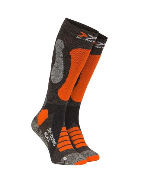 Skarpety X-SOCKS SKI TOURING SILVER 4.0 Orange Grey. Brązowe skarpety damskie X-Socks, bez wzorów, ze skóry. Za 90.00 zł.