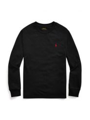 Polo Ralph Lauren Bluzka 323843804001 Czarny Regular Fit. Czarne t-shirty dla chłopców Polo Ralph Lauren, bez wzorów, z bawełny, bez ramiączek. Za 219.99 zł.