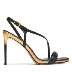 Sandały Eva Minge. Czarne sandały damskie Eva Minge, bez wzorów, bez obcasa, na szpilce, bez zapięcia. Za 429.99 zł.