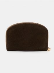 Zamszowy portfel - brązowy. Brązowe portfele damskie Sinsay, bez wzorów, z zamszu. Za 35.99 zł.